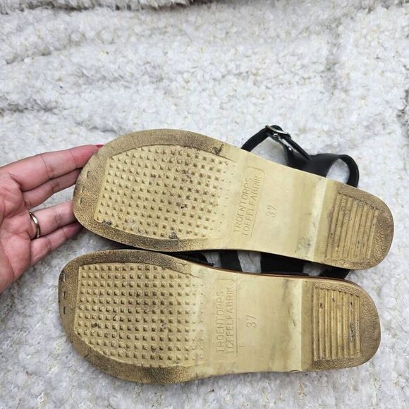 Troentorp Beacon Black Leather Clog Sandals sz 37 - Picture 6 of 7